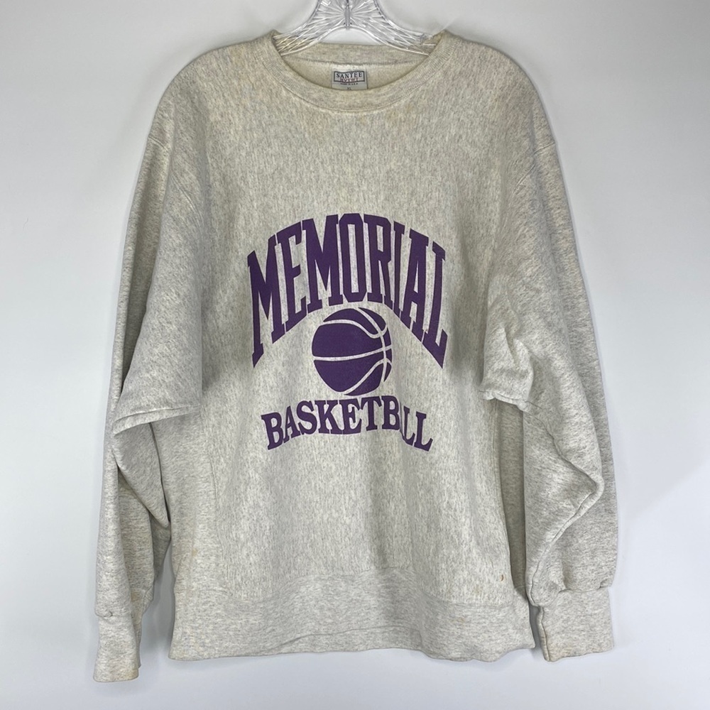 Vintage Santee Hvywt Memorial Old Abes Eau Claire, Wisconsin Gray Sweatshirt XL